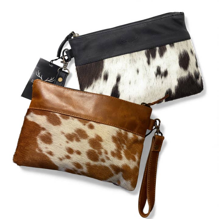 Genuine Cowhide Wristlet Highlands Clutch Bag for wholesale by Ranch Junkie