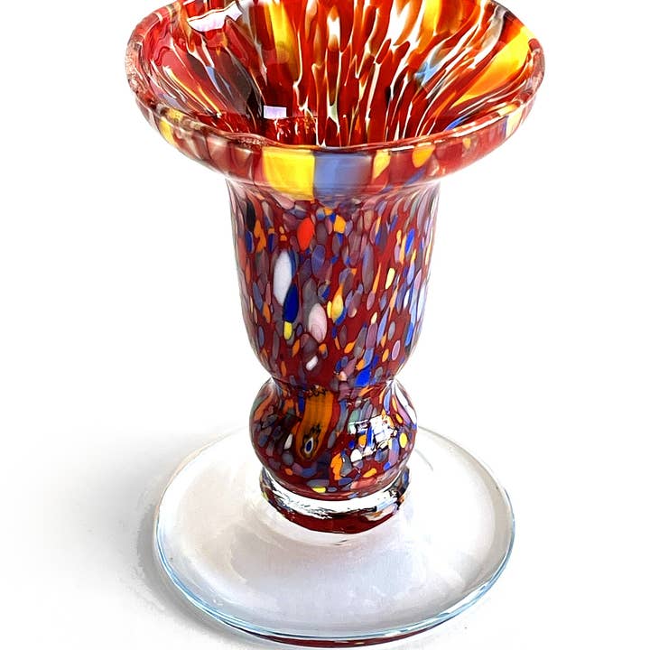 Mazzega Art & Design - Vendita all'ingrosso Portacandele - Set 2 Candelabro in Vetro, Soffiati e Lavorati a Mano - I Colori di Murano - Candelieri per Tavolo, Matrimoni, Feste. Made in Italy