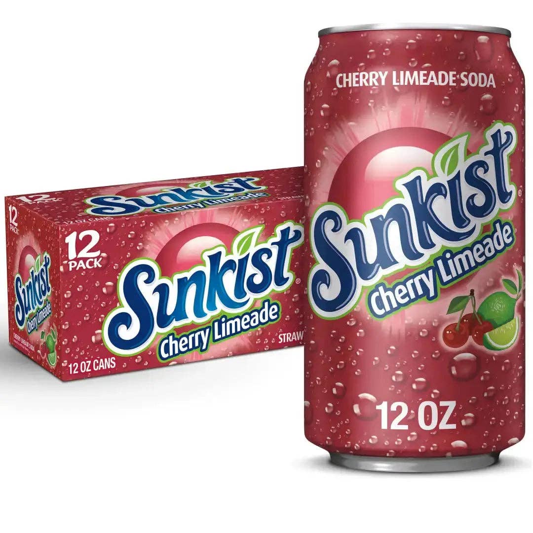 Echo Sales Canada - Wholesale Soda/Carbonated Drink - Sunkist Cherry Limeade Soda, 12 fl oz cans, 12 pack1