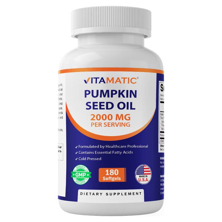 Vitamatic Pumpkin Seed Oil 2000mg | 180 Softgels for wholesale by Vitamatic