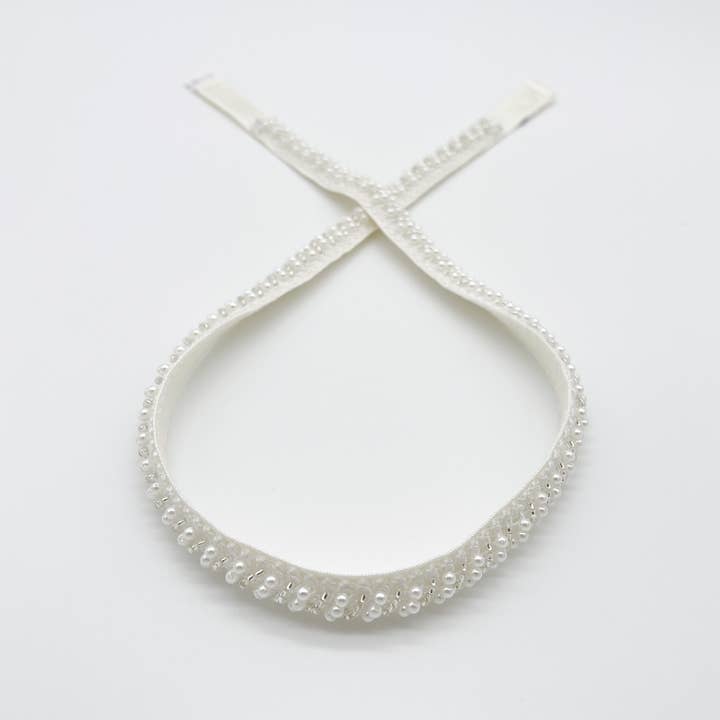 Skinny Ivory Beaded Belt | Bridal Belt | Formal Belt for wholesale by Melissa Velia