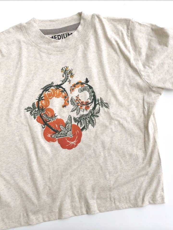 Haut court en tomate pour la vente par Solstice Handmade