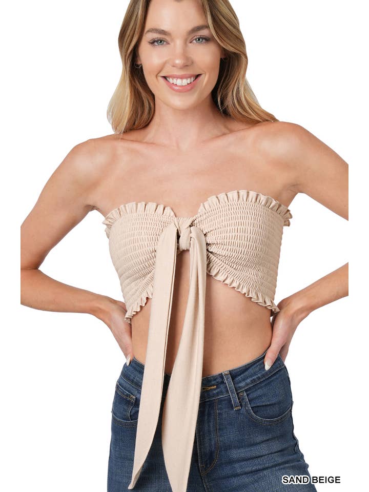 42POPS – wholesale Blouse – Women’s – .....SI-23242 Multi Way Smocked Bandeau Top