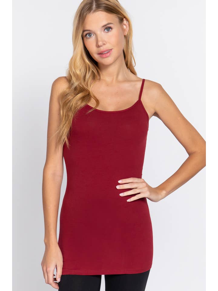 Active Basic | Active USA - Wholesale Camisole - Women's - Basic Tunic Cami w/adjustable Spaghetti Straps58