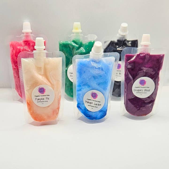 Coconut Wax Melts- Organic and Squeezable for wholesale by Wind Painter Creations LLC