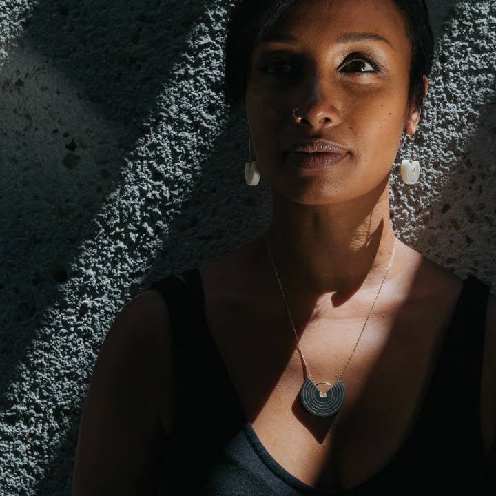 Erika Necklace · Geo Circles · Modern Shape for wholesale by Bird of Virtue