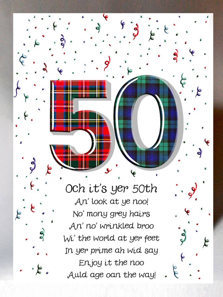 Hochwertige Geburtstagskarte zum 50. Geburtstag für den Großhandel von Wee Wishes