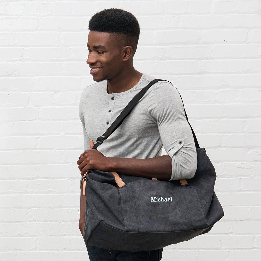 Weddingstar Inc. – wholesale Duffelväskor – Unisex – Stor svart canvas weekendväska för resor2