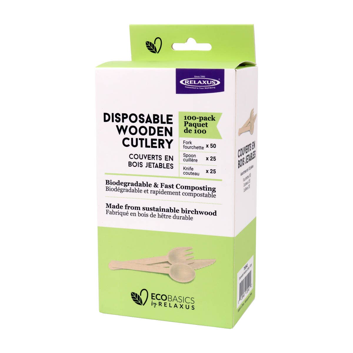 Relaxus Products - Wholesale Assorted Cutlery Set - Disposable Wooden Cutlery (100-pack)4