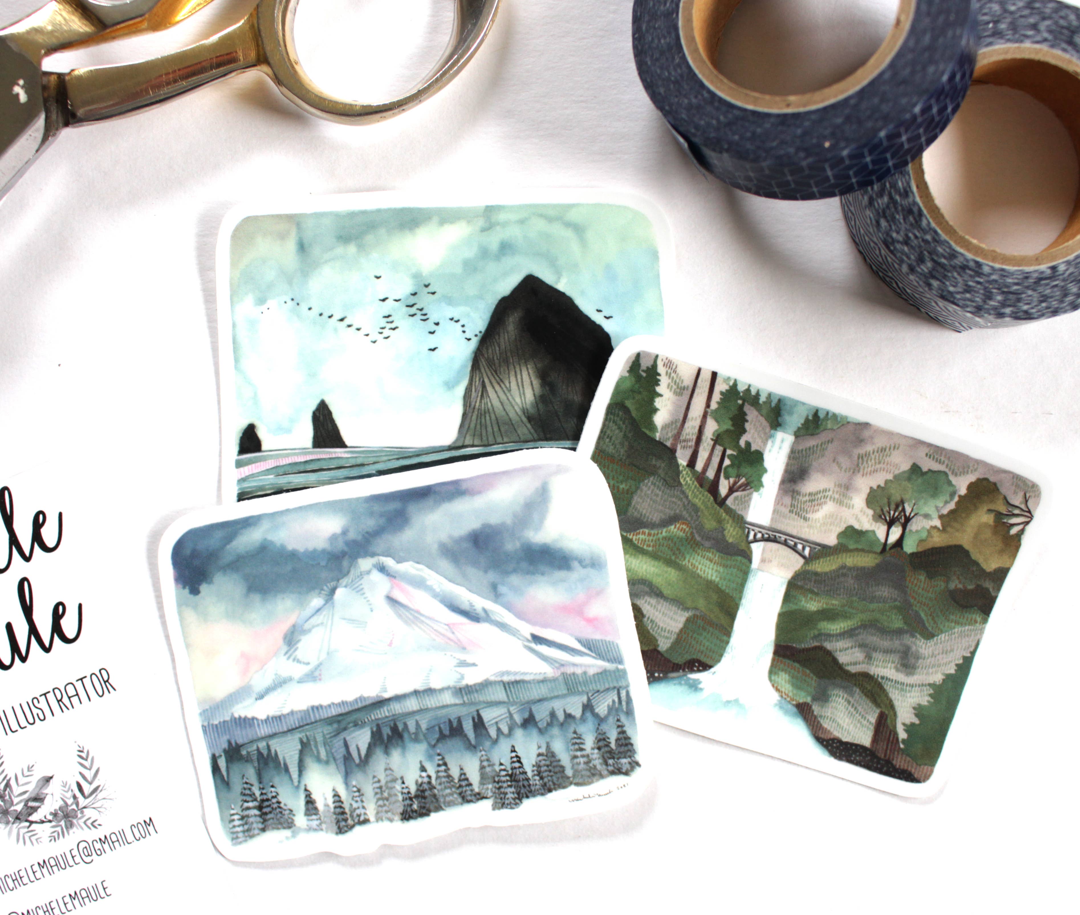 michele maule - Wholesale Sticker - Set of Three Oregon State Vinyl Stickers1