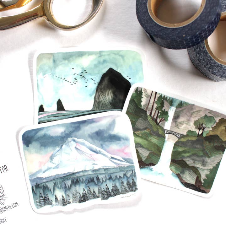 michele maule - Wholesale Sticker - Set of Three Oregon State Vinyl Stickers1