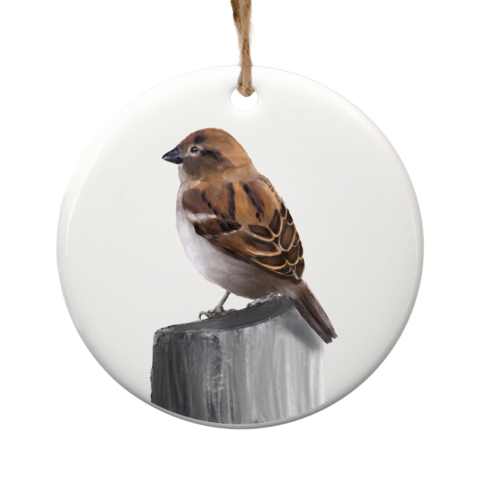 MerikaArt - Wholesale Ornament - Sparrow Ceramic Ornament0