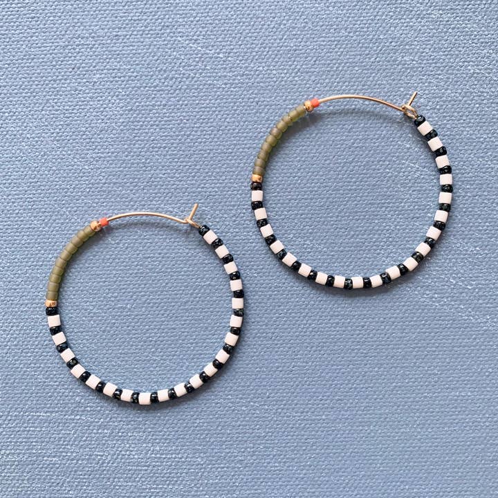 Alice Rise - Wholesale Hoop Earrings - Big Colorloop in Olive0