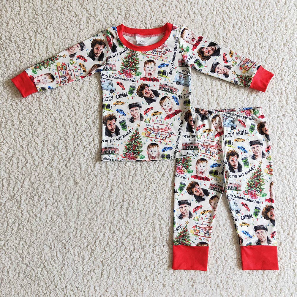 Aier Wholesale - Wholesale Sleepwear Set - Kids - baby kids Christmas 2pcs long sleeve pajamas sets0