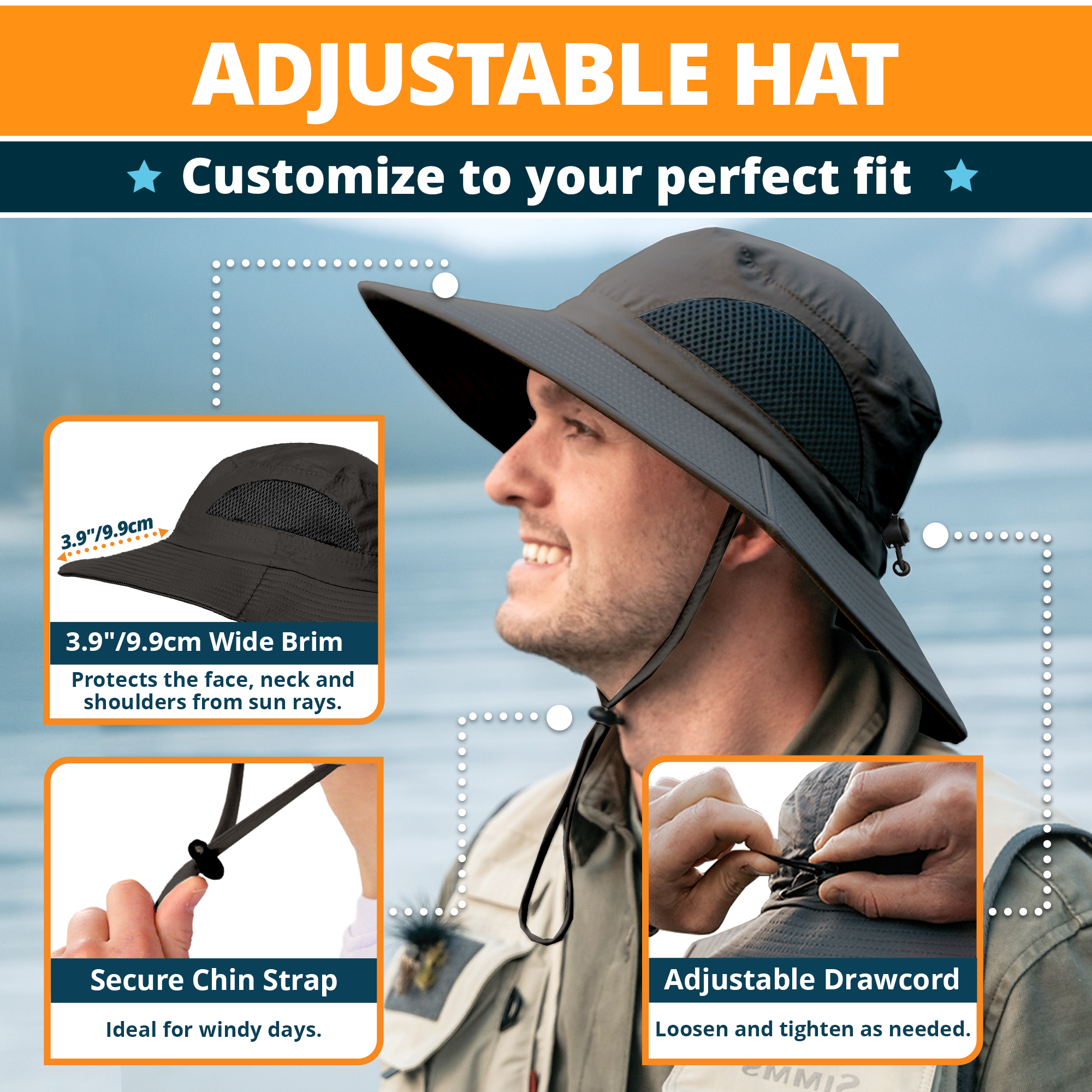 GearTOP - Wholesale Bucket Hat - Unisex - Men/Women Outdoor Sun Protection Bucket Hat - UPF 50 Sun Hat3