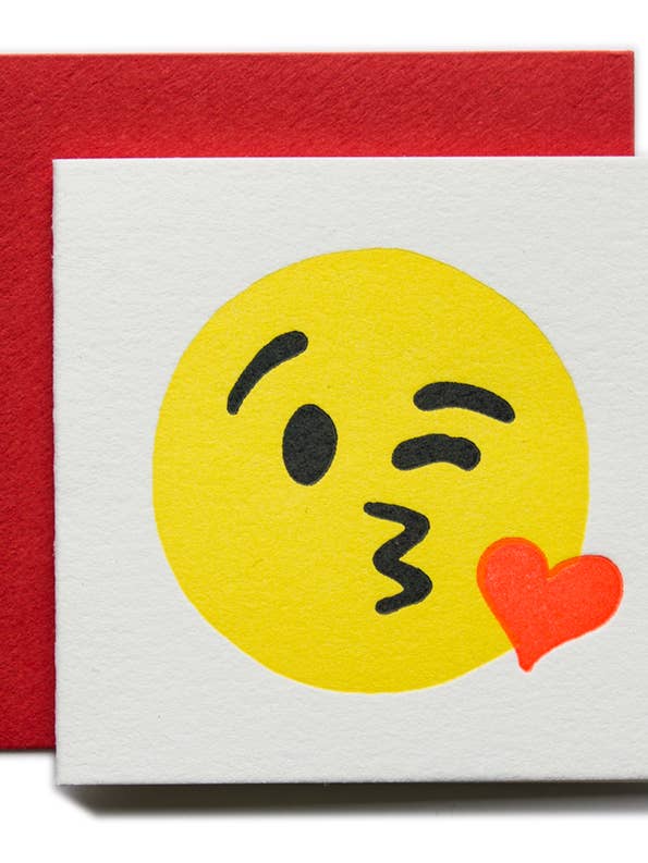 Kissy Face Tiny Card for wholesale by Ladyfingers Letterpress