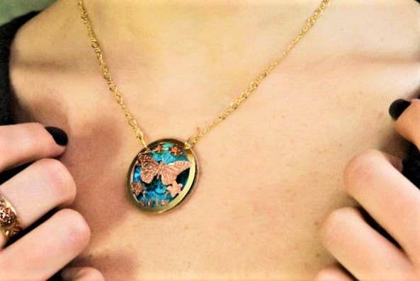 COPPER ARTS INC. - Wholesale Pendant/Charm Necklace - NPT 12 Cut Out Butterfly Necklace NPT-122