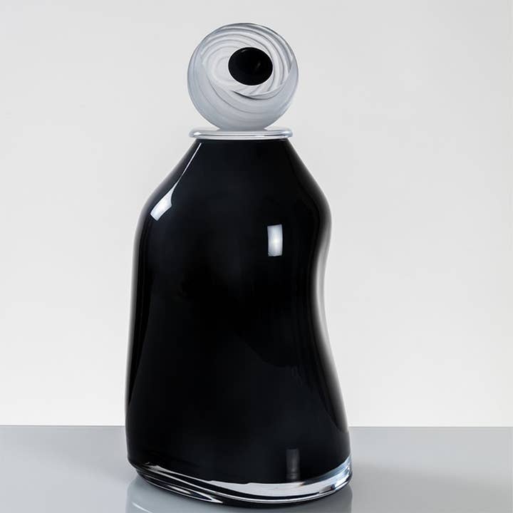 Urne funéraire moyenne en verre noir « Ovation » pour la vente par Modern Memorials