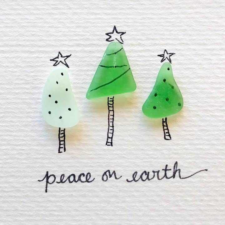Sook & Hook - Wholesale Christmas Wall Art - Christmas Trees Sea Glass Art7