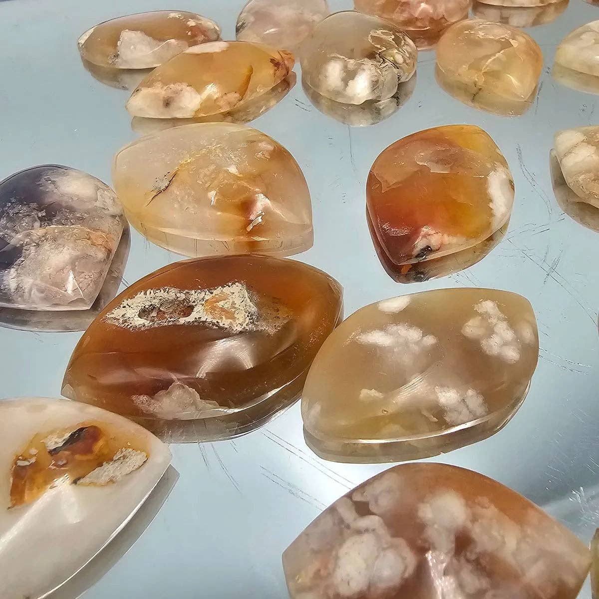 Distinction Crystals – wholesale Spiritual stone/crystal – Flower Agate Crystal Cabochons1