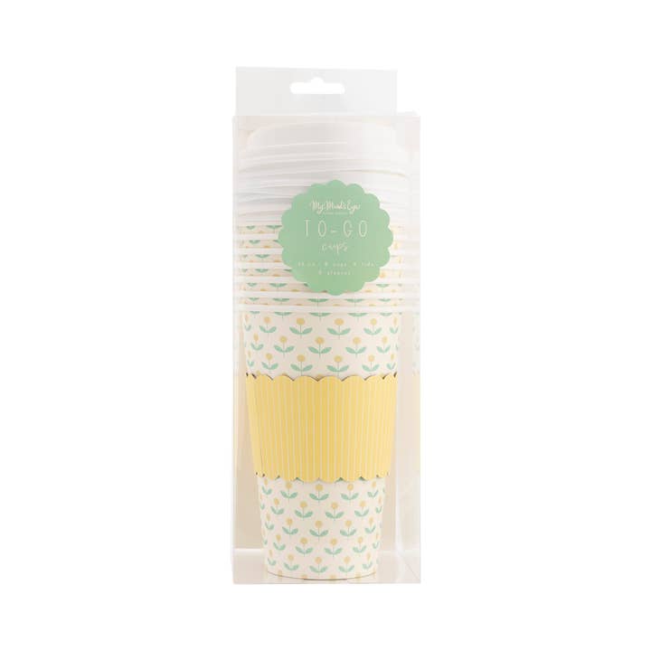 PLTG197 - Yellow Flowers To-Go Cup for wholesale by My Mind’s Eye