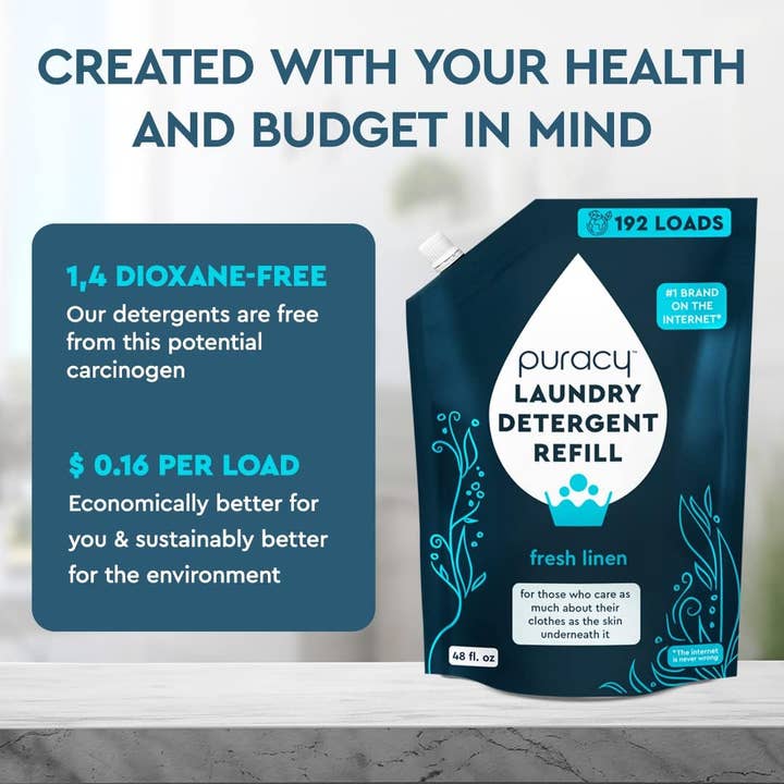 Puracy - Wholesale Laundry Detergent Powder/Pods - Puracy Natural Laundry Detergent 48oz Refill (concentrate)9