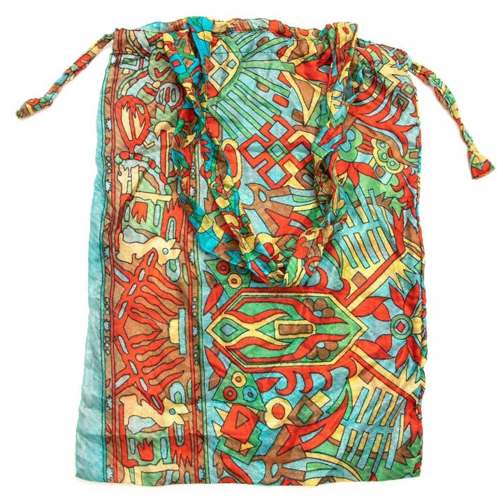 Multi Recycled Sari Shopper Bag for wholesale on Faire3