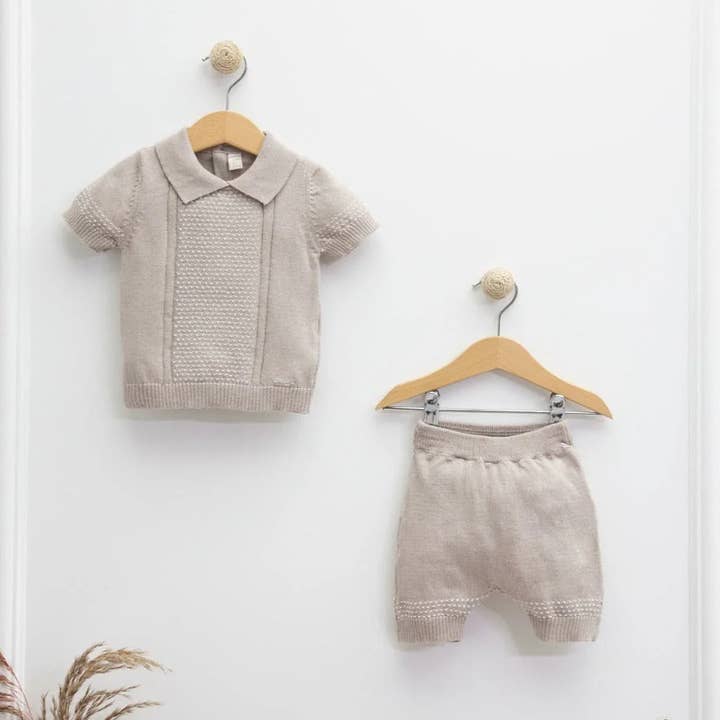 Short Sleeve Sweater & Knitted Shorts Set – Cotton (6896) for wholesale by Nipperland