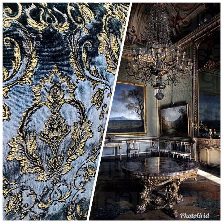 Fancy Styles Fabric - Wholesale Fabric - NEW Queen Estel Novelty Designer Italian Burnout Damask Velvet Fabric - Upholstery- By The Yard