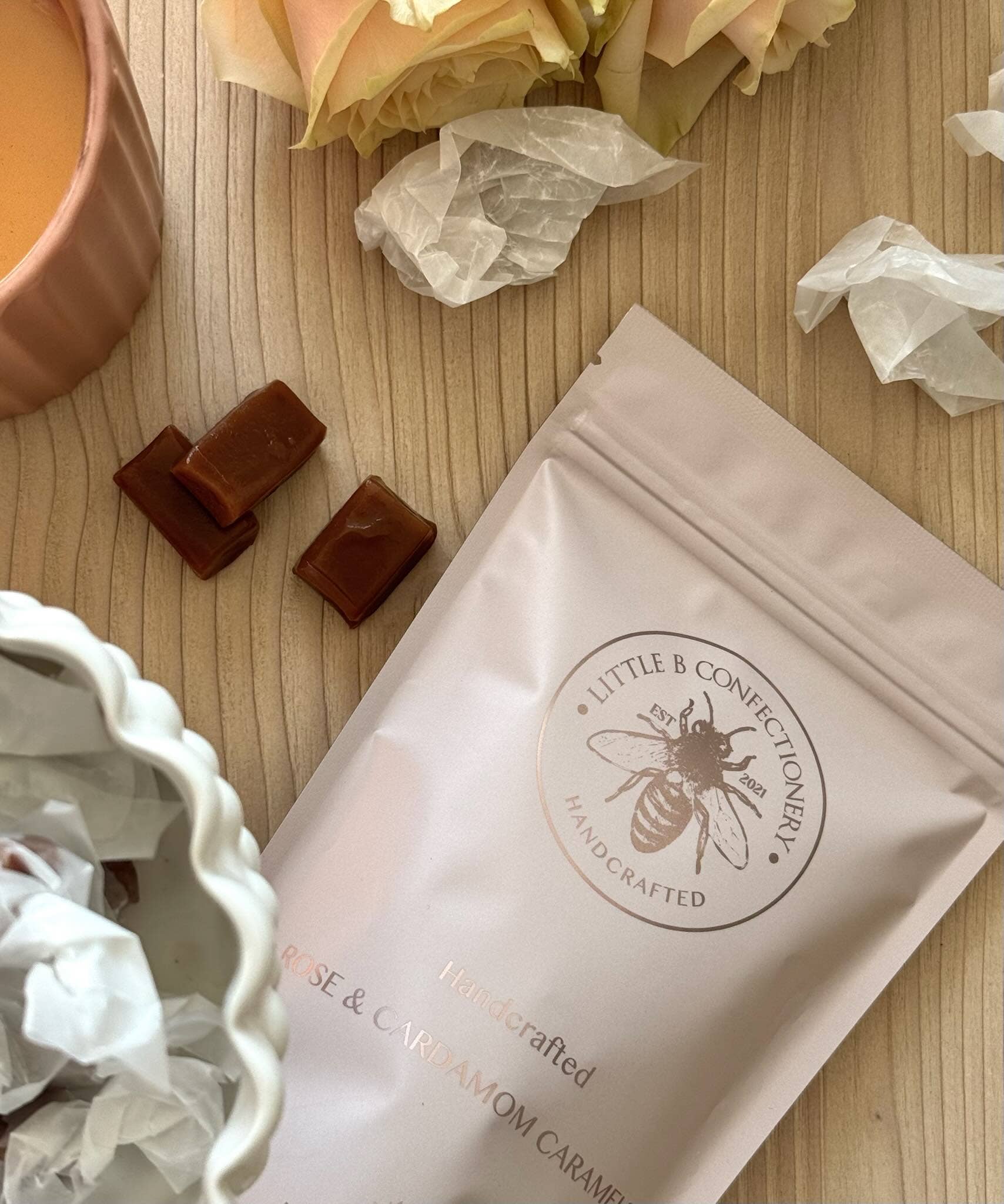 Little b Confectionery - Vente Caramels - Caramels à la rose et à la cardamome4