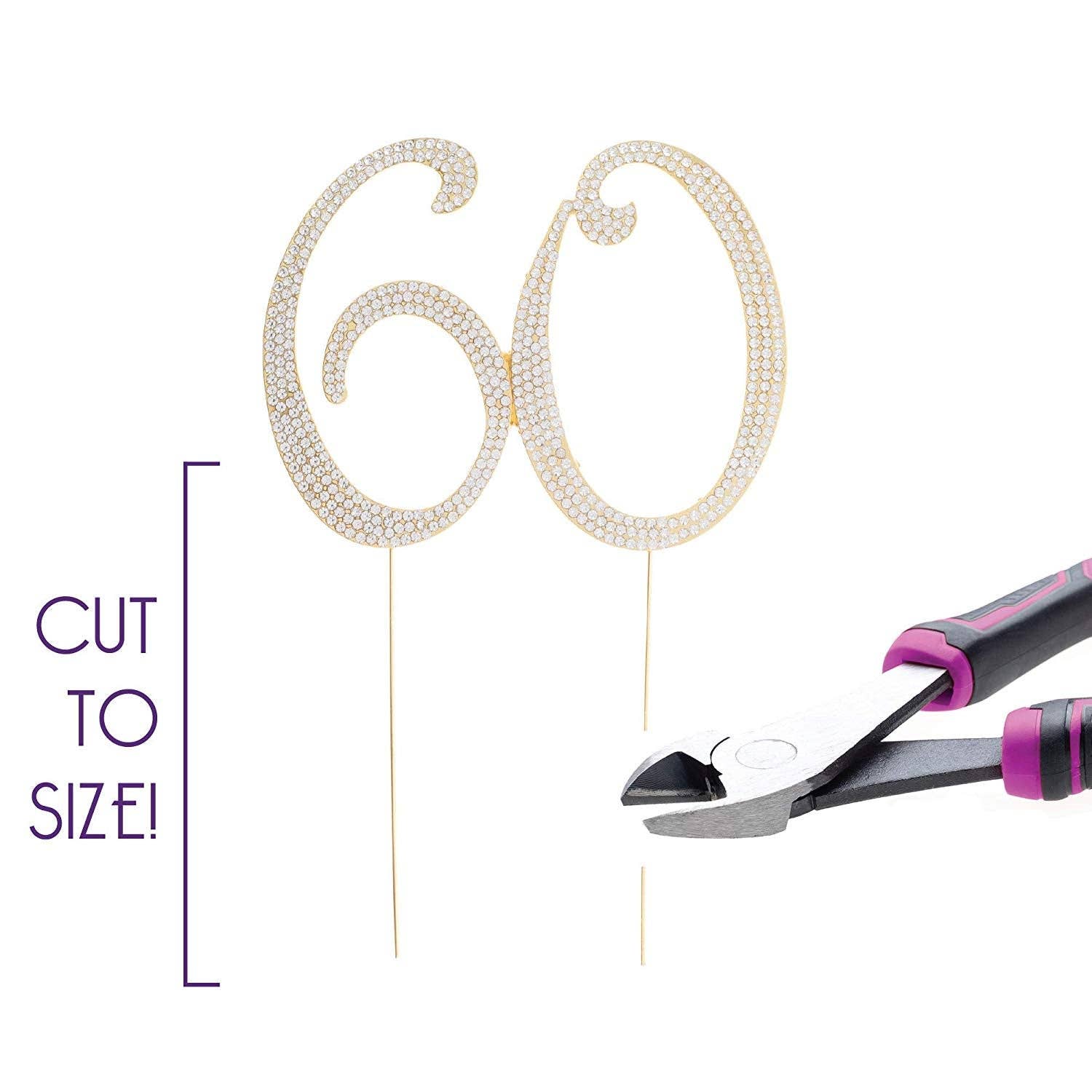 Ella Celebration - Vente Décoration pour cake/cupcake - Lot de 60 décorations pour gâteau, doré4