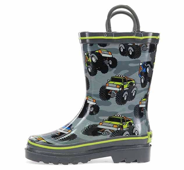 Kids Monster Truck Rain Boot - Charcoal for wholesale on Faire3