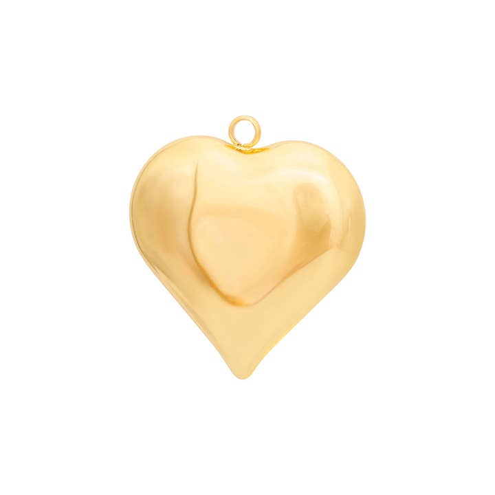 Large Bubble Heart Charm - Gold for wholesale by The Ends