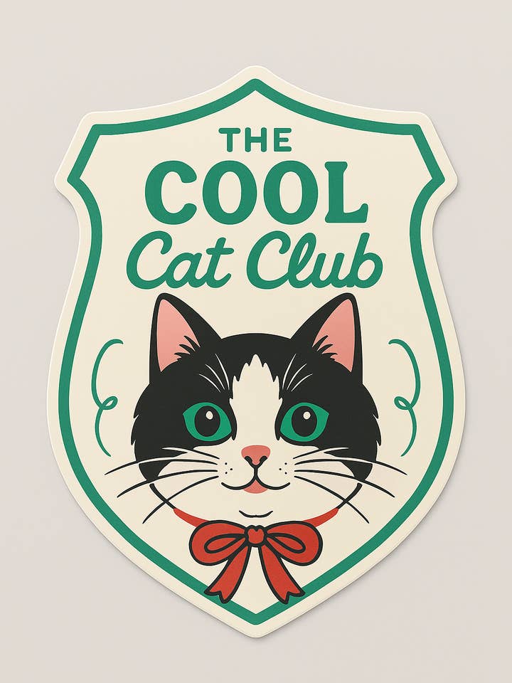 Pegatina del Club de Gatos Geniales – Pegatina de Vinilo Retro de Gato | Mascota Linda para venta al por mayor de inviting affairs paperie