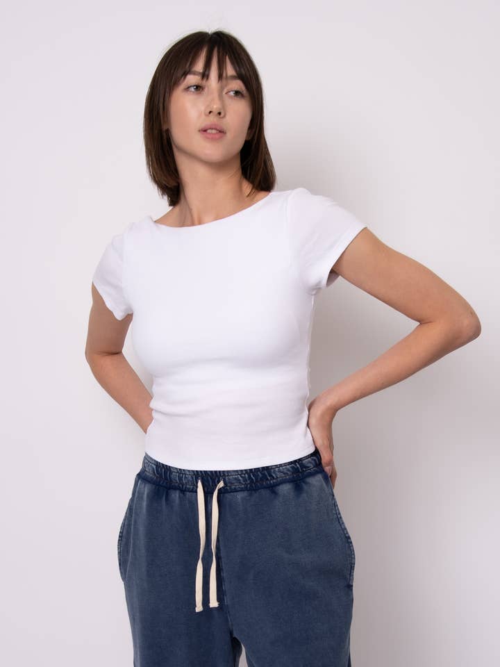 BRID BRA BASICS SS TOP SCOLLO A SCHIENA BASSO- 57T084S per la vendita all'ingrosso da parte di RD Style