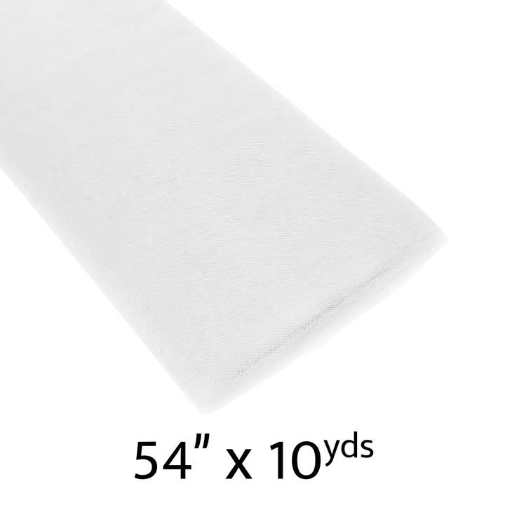 Portofino International Trading, USA - Wholesale Fabric - Tulle Fabric Bolt - 54" x 10yds - White1