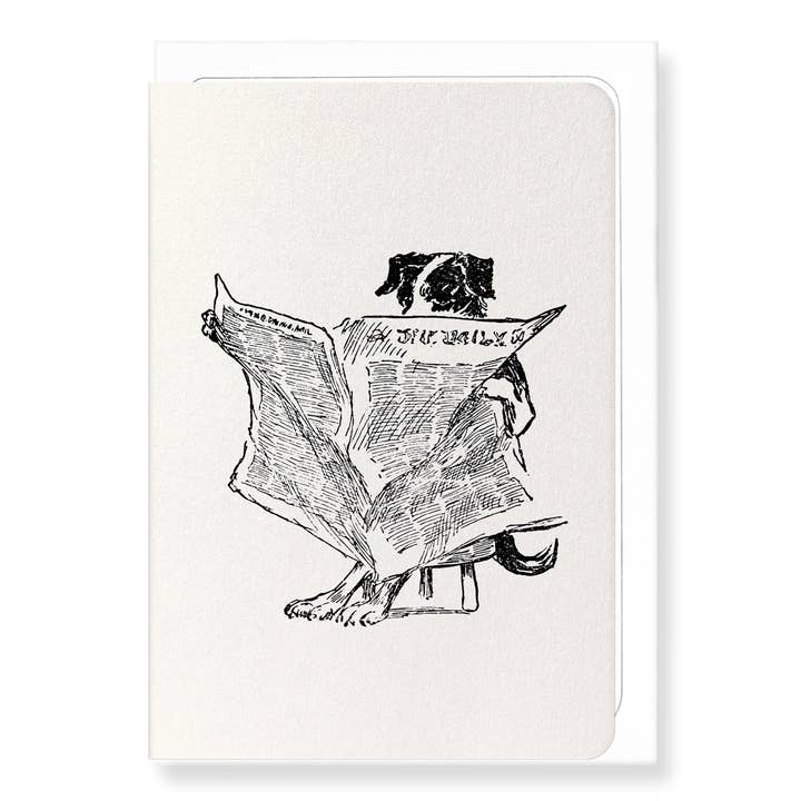 MUTTER HUBBARDS HUND BEIM LESEN (1918): Grußkarte für den Großhandel von Ezen Trade