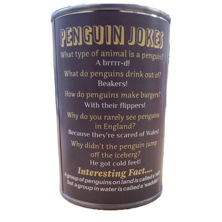 Canned Gifts - Wholesale Knuffels - Kinderen en baby - Pebbles the Canned Penguin Knuffeldierknuffel met grappen