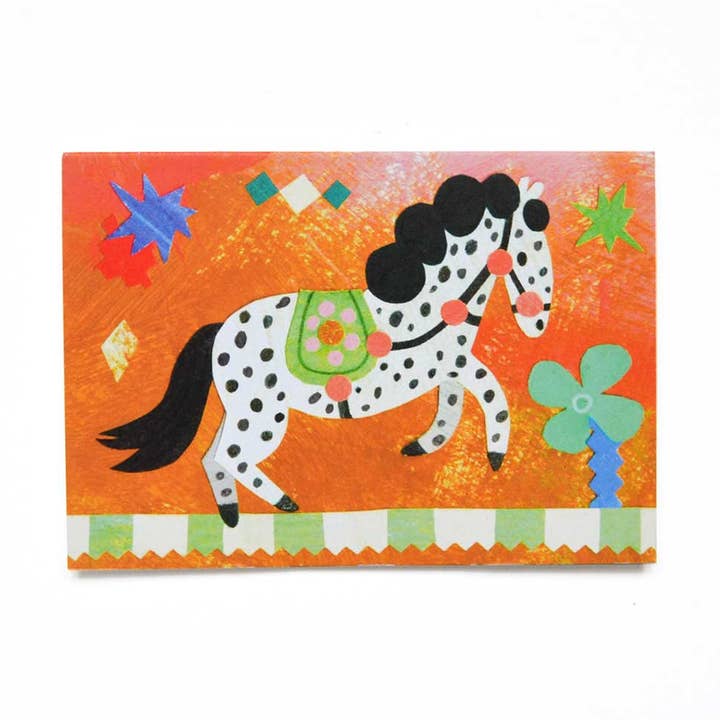Circus Pony Mini Greeting Card for wholesale by Mortlake Papers