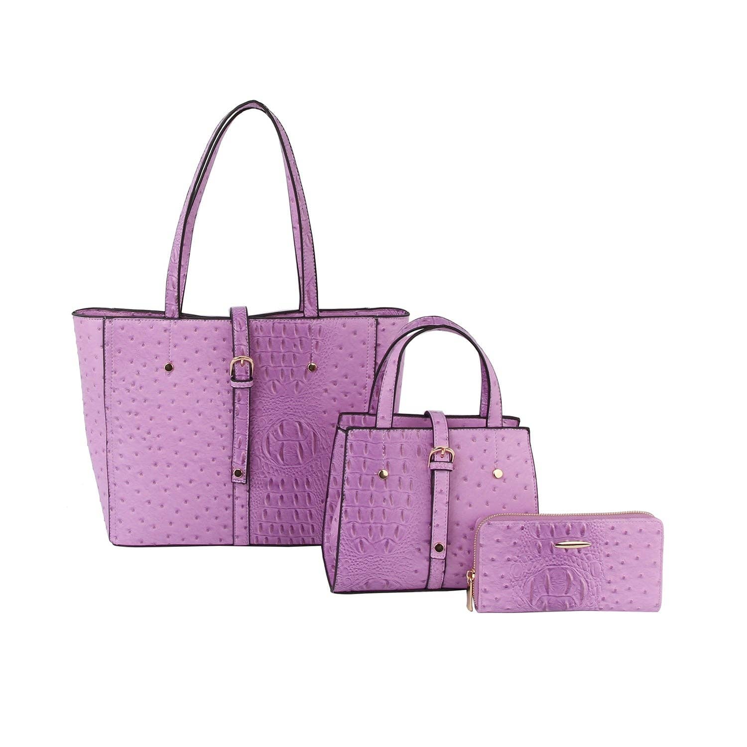 Handbag Factory Corp - Wholesale Tote Bag - Women's - 3 in 1 crocodile leather tote, satchel and purse set7