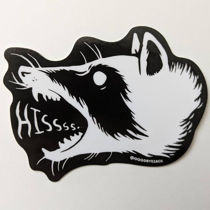 Goodbye Zach - Wholesale Phone & Laptop Stickers - Raccoon Hissing Sticker