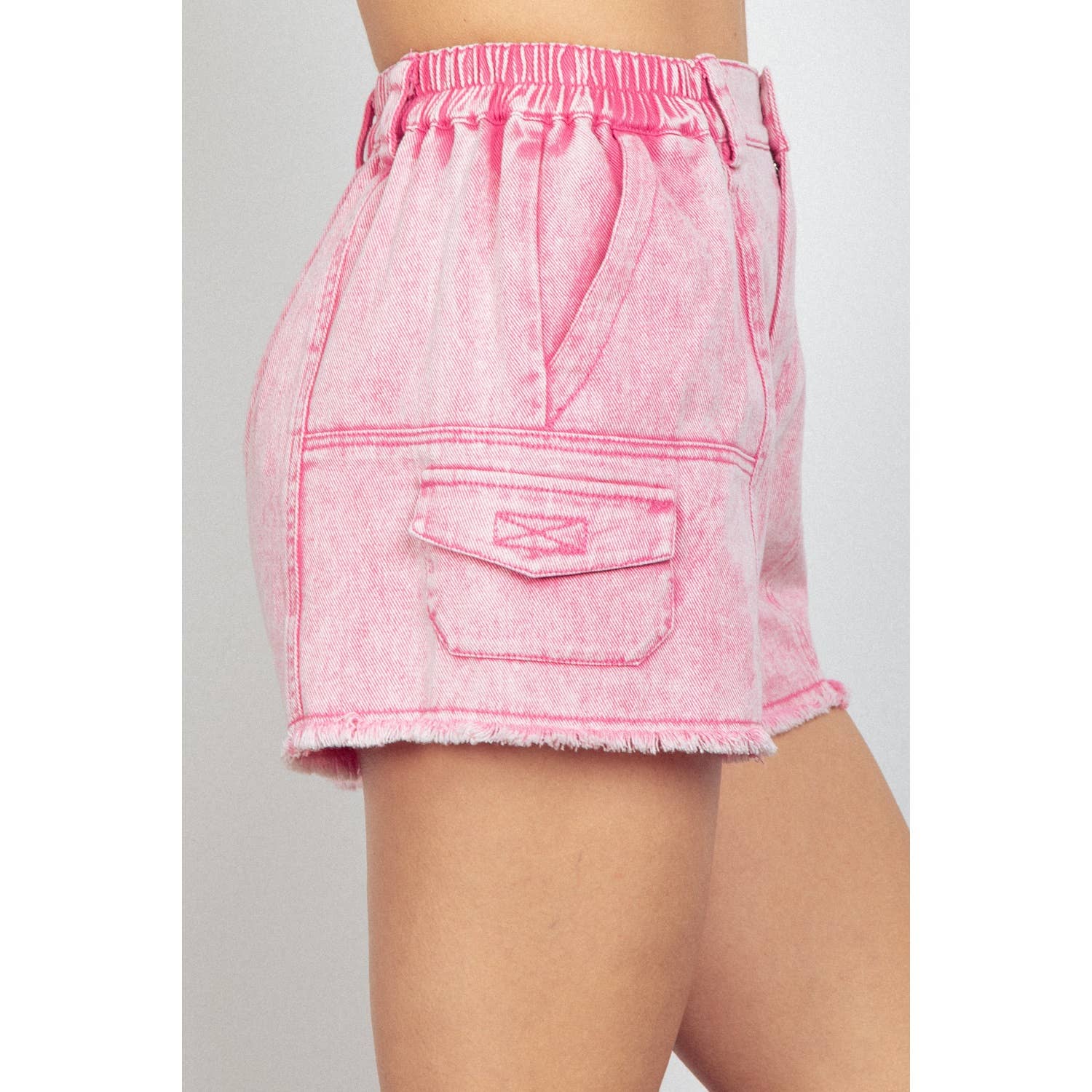 Apolline – wholesale Shorts – Women’s – Washed Cotton Twill Denim Cargo Shorts6