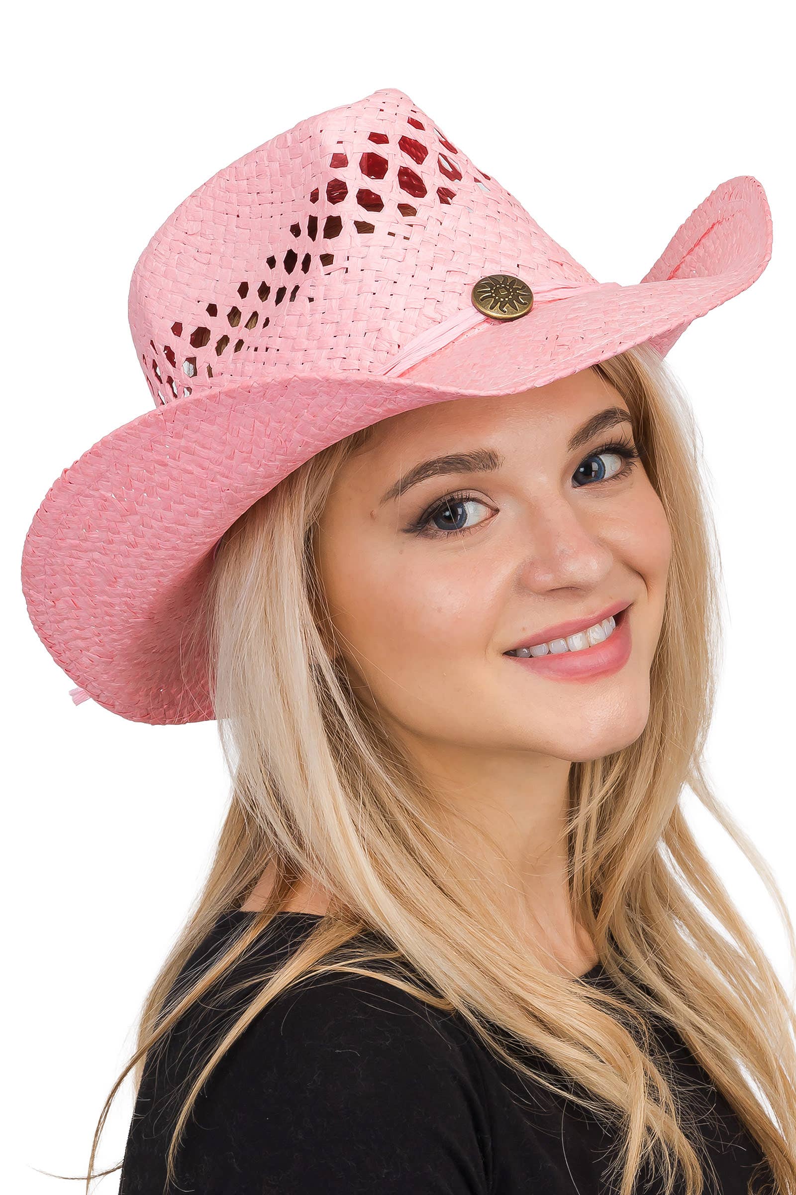 Cap Zone - Wholesale Cowboy Hat - Women's - Coastal Medallion Vented Straw Cowboy Hat12