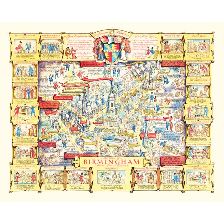 Ted's Vintage Art - Wholesale Map - Vintage Map of Birmingham, England 19404
