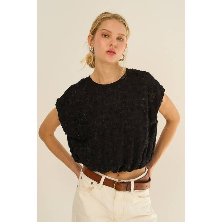 Floral Smocked Knit Top for wholesale by The GREii