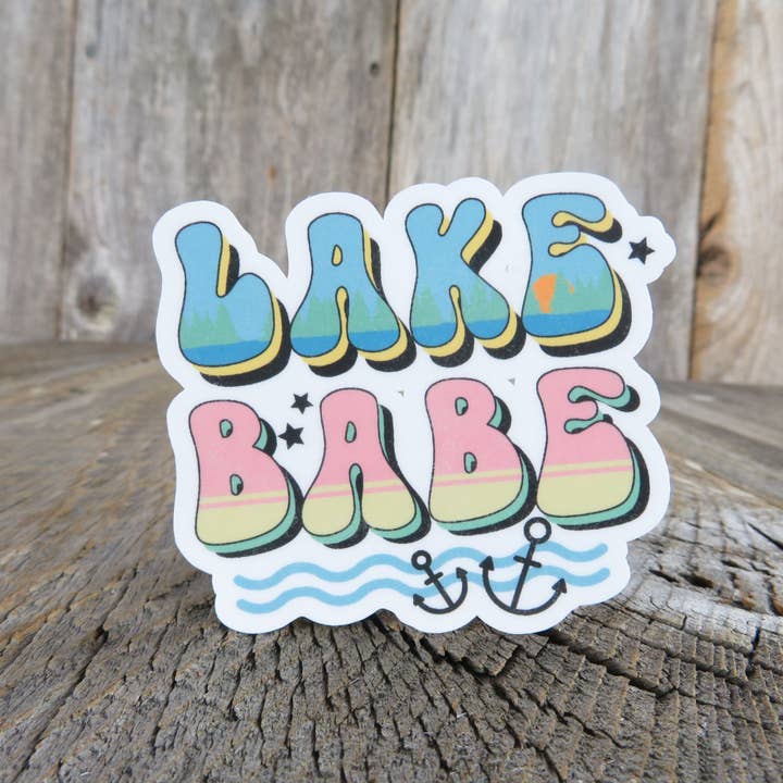 Lake Babe Sticker Lake Lover Camping Outdoors Color Waterproof Anchor for wholesale by Kirk's Krafts