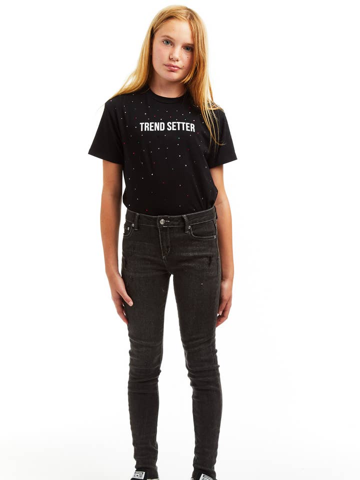 GIRLS-DIANE-MID RISE DESTRUCTED SKINNY/2C524-D1-J9G3 for wholesale by Tractr Jeans