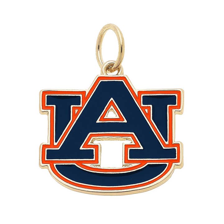 Canvas Style - Wholesale Individual Charm/Pendant - Auburn Tigers Enamel Logo Charm