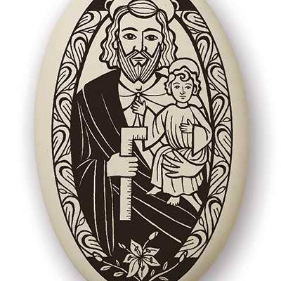 Saint Joseph Porcelæn vedhæng for engroshandel hos Touchstone Pottery