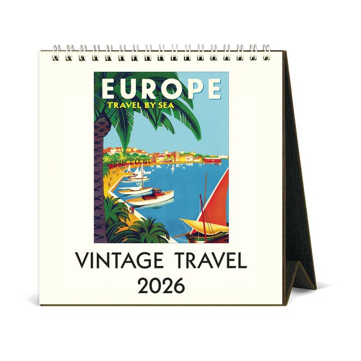 Cavallini 2026 Desk Calendar - Vintage Travel for wholesale by Bobangles
